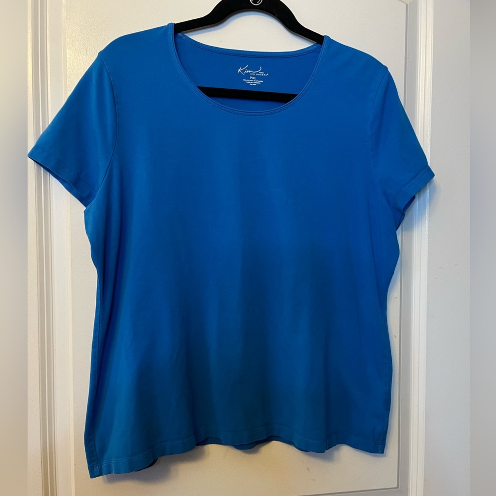 Kim Rogers Petite XL Women's Blue Short Sleeve Tee